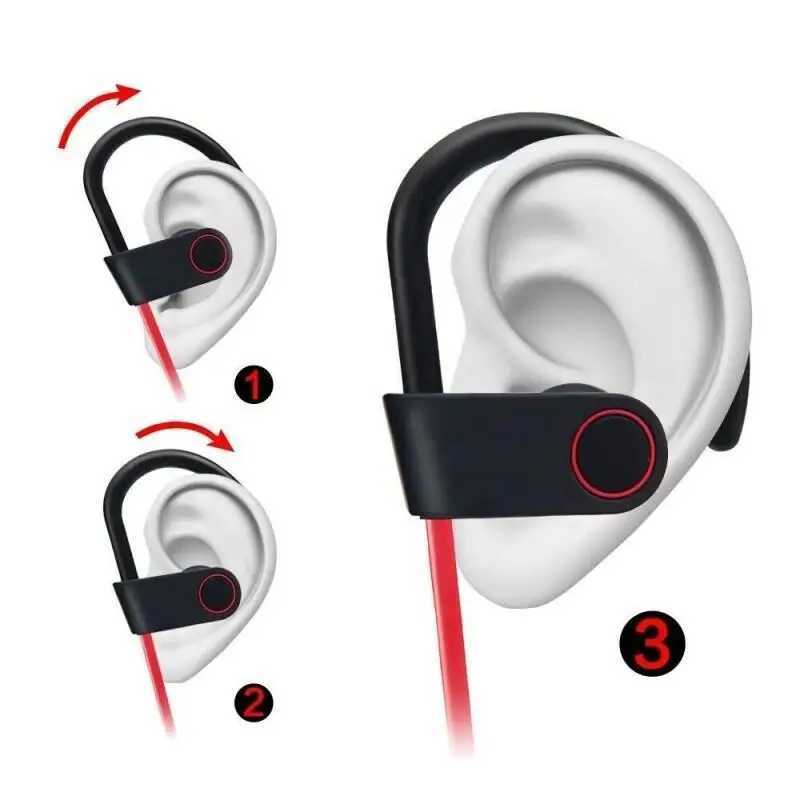 New Wireless Earphone Bluetooth 50 Waterproof Sports Headset Earplugs Sound Magnetic Neckband Headset Sports Ear-hook Headphone D260319
