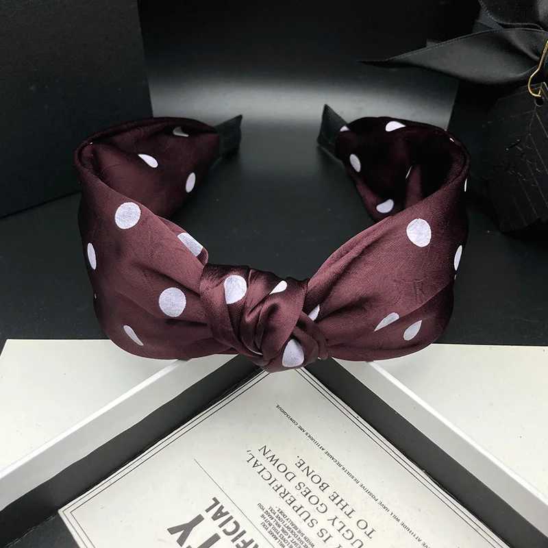 Light luxury headband with satin polka dot hair clip womens fashionable adult headpiece wide edge pressed hair H260319