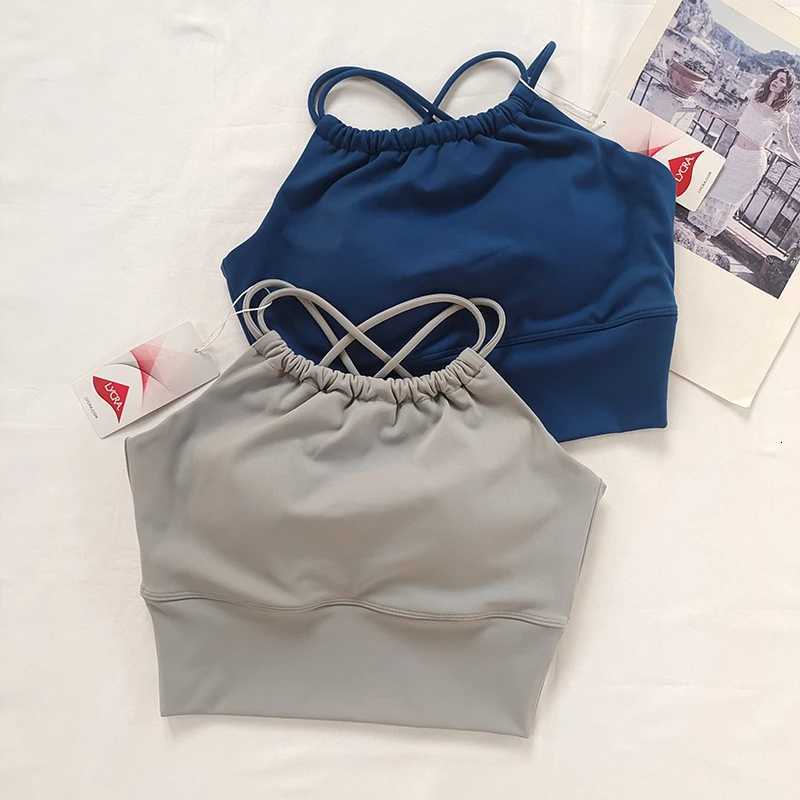 Womens Halter Neck Sports Bra - Built-in Cups Racerback High Support Moisture-Wicking Workout Fitness Yoga Top Z20260319