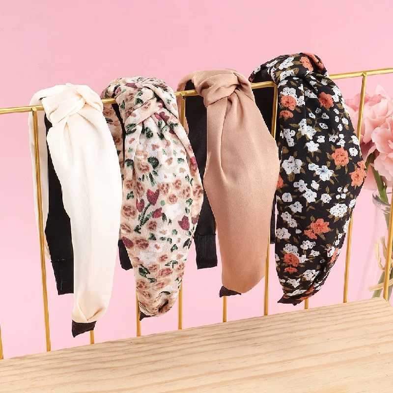 4PCS Fabric Flower Temperament Girl Headdress Adult Headband Fashion Flower Daisy Knot Female Hairband H260319