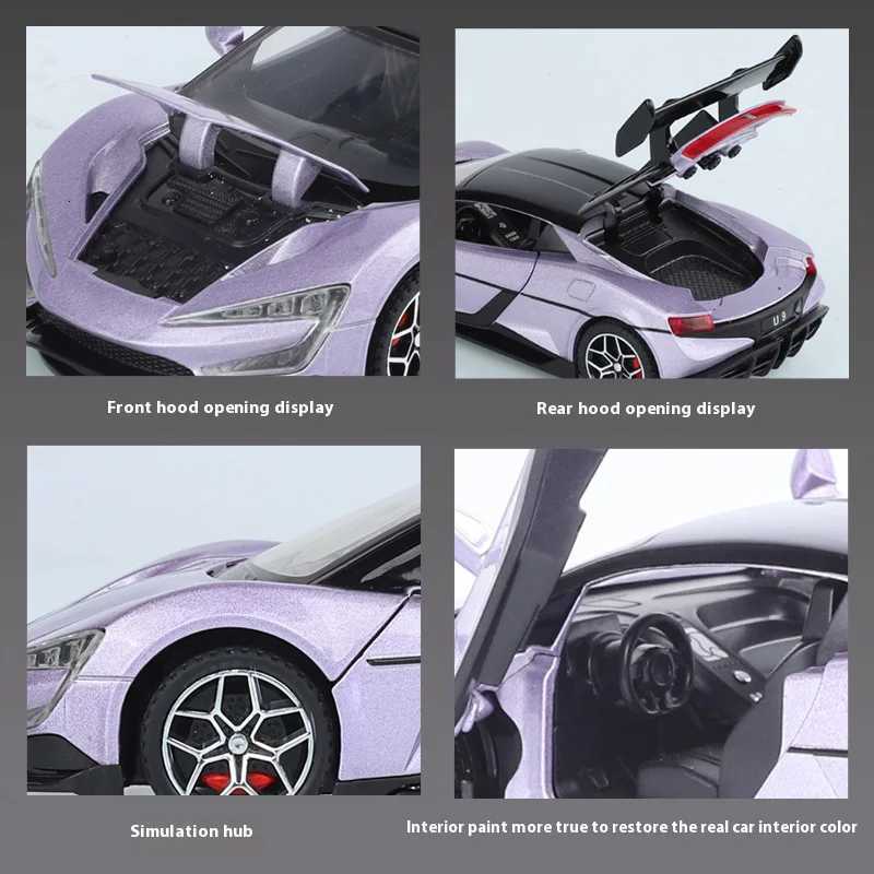 Simulation 132 YANGWANG - U9 Alloy Car Model Game Vehicle Birthday Gift With Sound and Light Childrens Toy Car Boy Y260319
