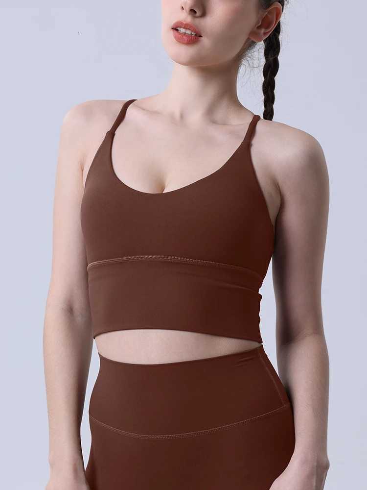 Yoga Beautiful Back Sports Bras High Intensity Shockproof Breathable Casual Versatile Thin Strap Fitness Running Tight Crop Top Z20260319