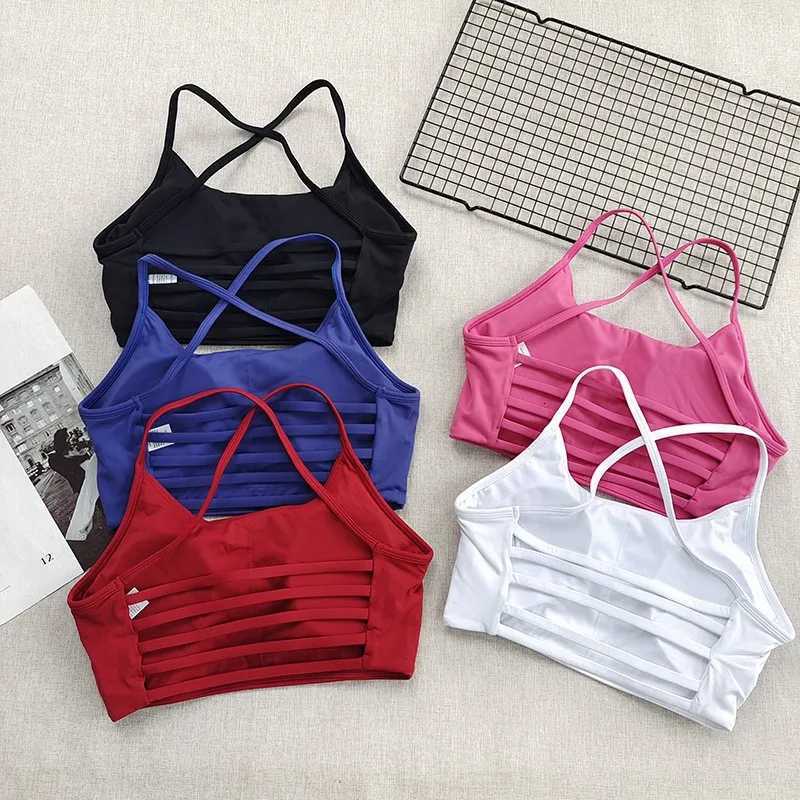 Thin Straps Sexy Racerback Sports Bra for Women - Yoga Running Fitness Gym Training Outdoor Top Z20260319