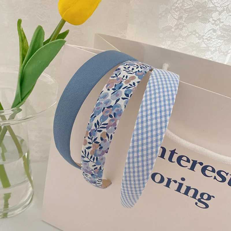 Retro Wide Headband Set Floral Plaid Korean Fairy Forest Aesthetic H260319