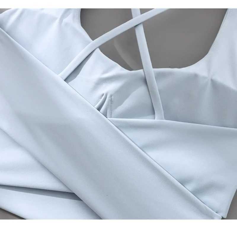 DRUR Women High Impact Sports Bra Summer Seamless Yoga Tank Top Shockproof Cross Back Workout Camisole Gym Clothes For Outdoor Z20260319