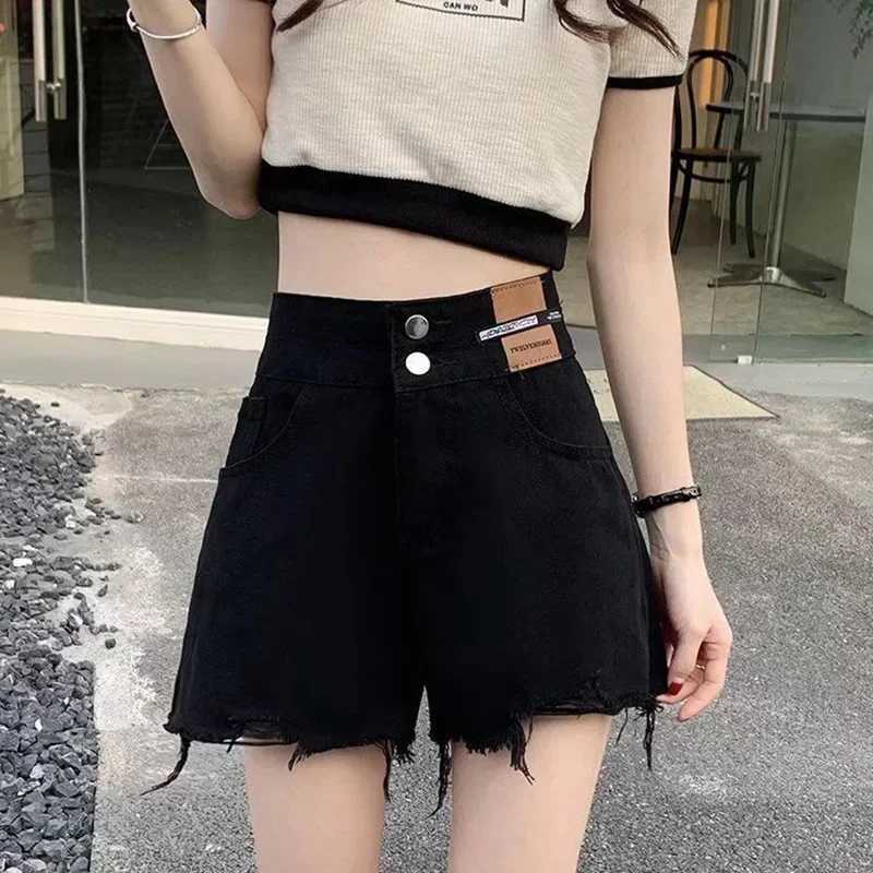 Summer Girls Korean Casual High Waist Short Jeans Female Chic Ripped Denim Pants Women Vintage Loose Fit Denim Shorts M260319