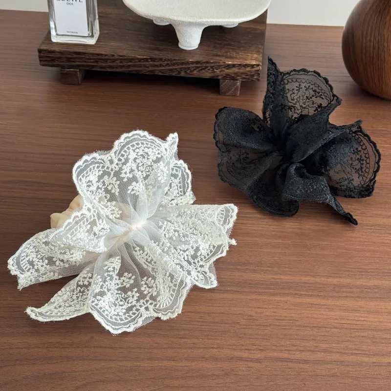 2Pcs Lace Fan-shaped Bow Headband Fashionable Tie Hair Accessory Retro Elegant Daily Versatile Hair Accessory Girl Headband H260319