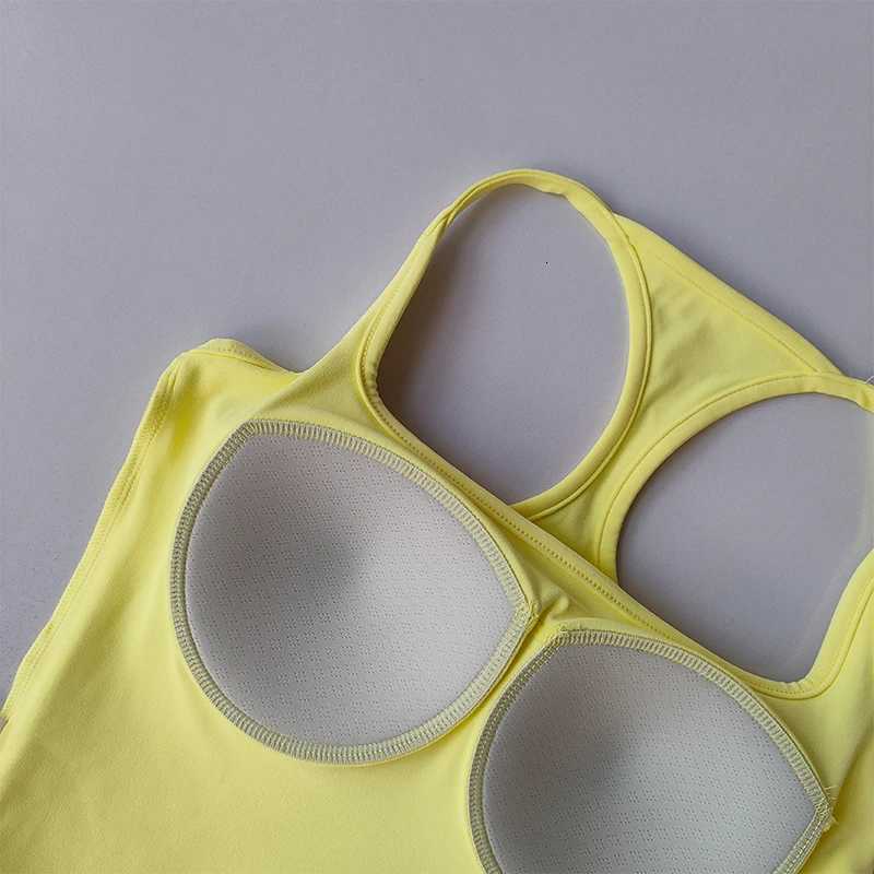 Sports and Fitness Vest with Chest Pad Summer Shockproof Beauty Back Nude Feeling Suit Pilates Training Yoga Top Yoga Clothing Z20260319