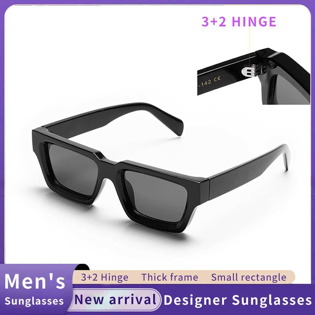 Ruiao 2026 fashion black small rectangular thick frame sunglasses for men and women rectangular summer wear shades H260319 - view 5