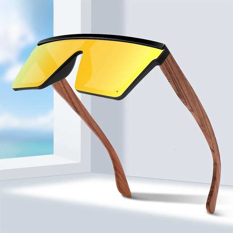 Rimless Wood Temple Sunglasses Unisex Square Oversized Bamboo UV400 Retro Trendy European American Fashion Sun Glasses H260319 - view 7