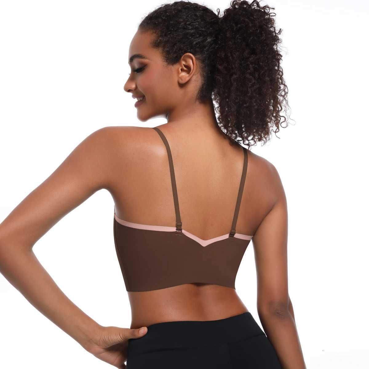 Yoga Bra Women Sports Bra Fitness Yoga Vest Training Gym Yoga Underwear Cross Straps Double Tone Color Running Yoga Tank Top Z20260319