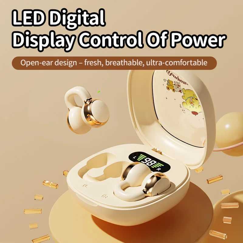 EX31 Cute Mini Wireless Bluetooth Headphones Digital Display Noise Cancelling Sweat Waterproof Secure Fit Sports Music Earbuds D260319