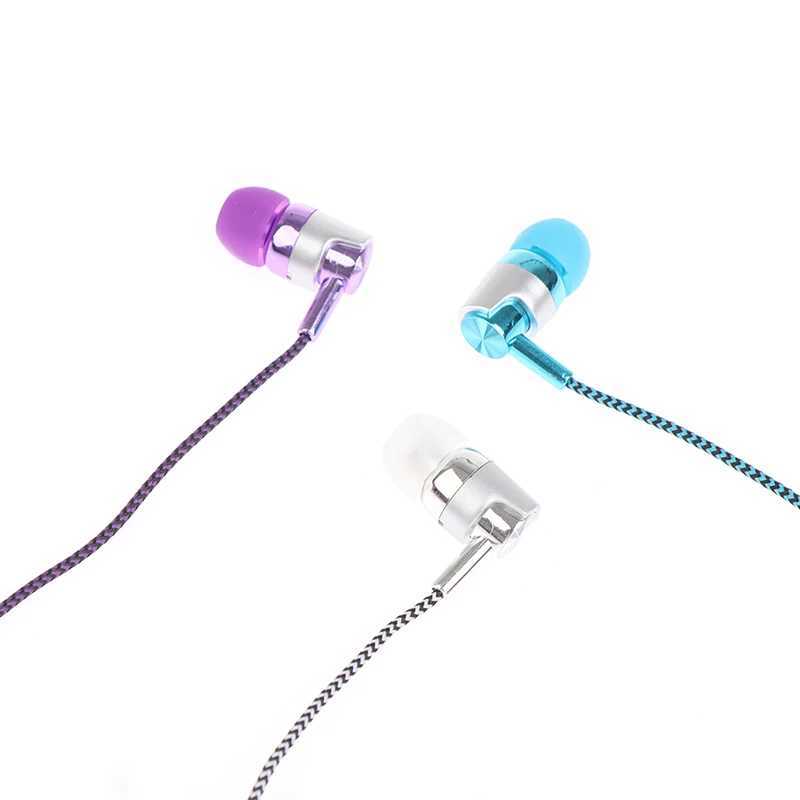 35mm Wired Earphones With Microphone Earplugs Subwoofer Game Sports Earphones In Ear Braided Cord Wired Earphones D260319