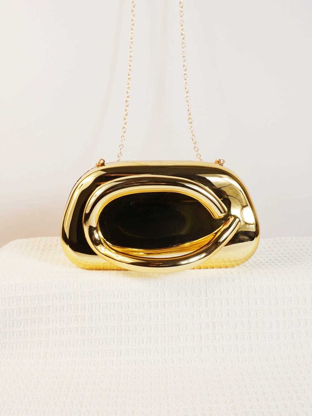 Ladies high-end sparkling metal box shaped dinner bag luxurious and fashionable metal strip decoration evening dress bag W260319 - view 5