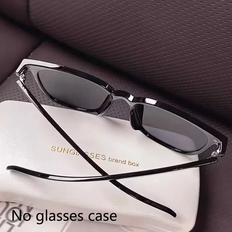 Womens Black UV Protection Sunglasses D-Shaped Accent Face-Slimming for Big Faces Stylish Versatile Sun Shades H260319 - view 3