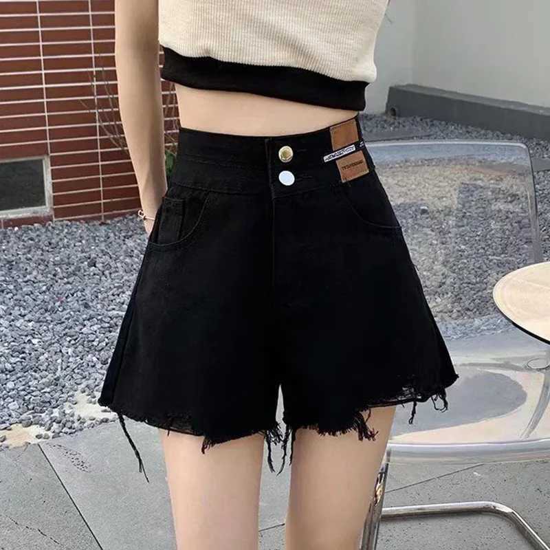 Summer Girls Korean Casual High Waist Short Jeans Female Chic Ripped Denim Pants Women Vintage Loose Fit Denim Shorts M260319
