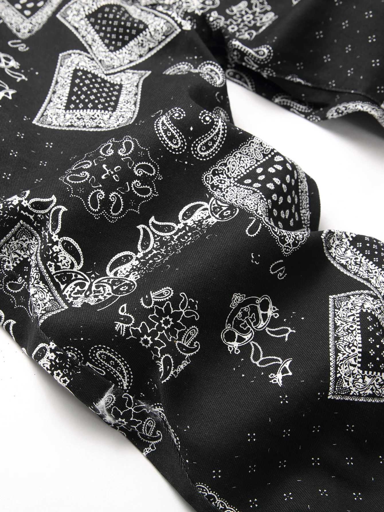 Stylish Mid Stretch Slim Fit Jeans - Mens Mid Waist Distressed And Ripped Denim Jeans With Tassels For All Seasons Street Wear M260319