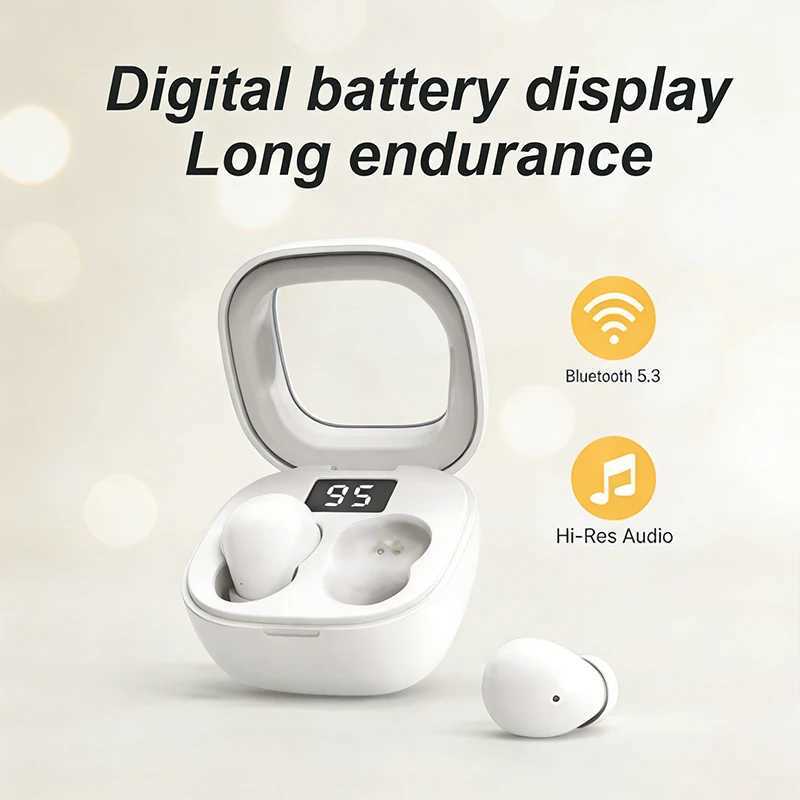 SK19 - Mini Invisible Bluetooth Headphones TWS Wireless Headphones In-ear Stereo Noise-Canceling Headphones Long Battery Life D260319