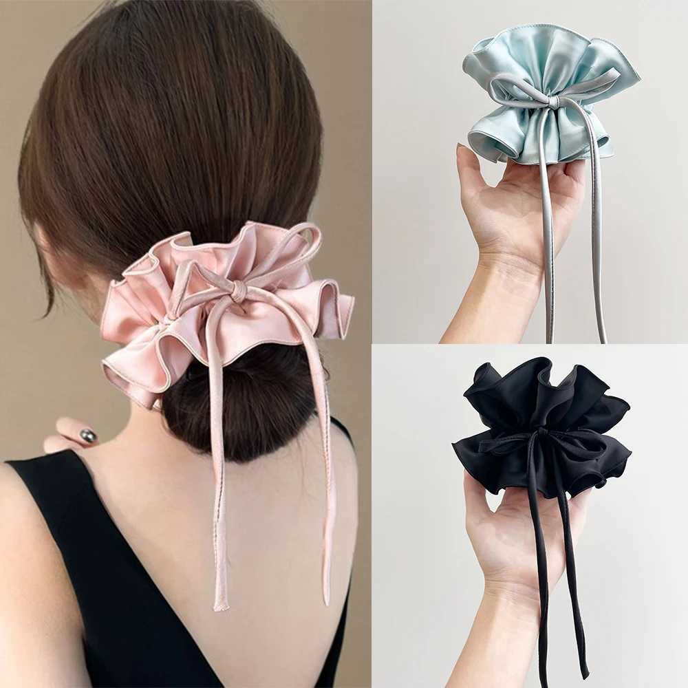Bow Ribbon Hairbands Long Elastic Sweet Scrunchies Flowers Hair Tied Bands Head Rope Women Korean Girl Ponytail Hair Accessories H260319
