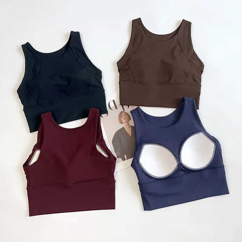 Women High Strength Earthquake Shockproof Sports Bra Fixed Cups Yoga Crop Top Fiess Push Up Outdoor Run Gym Workout Bralett Z20260319