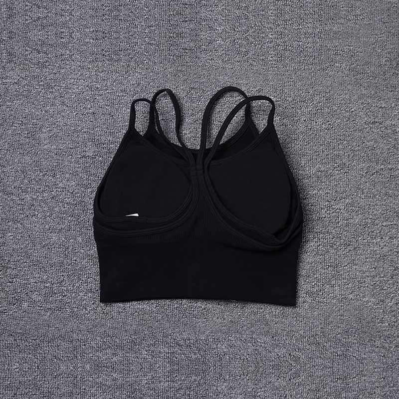 2024 New Thin Shoulder Strap Beautiful Back Sports Bra Women knit sling ribbed yoga bra tops Z20260319