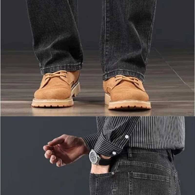 2026 Spring Autumn New Fashion Men Jeans Male Baggy Straight Leg Business Casual Comfortable Plus Size Wide Leg Denim Trousers M260319