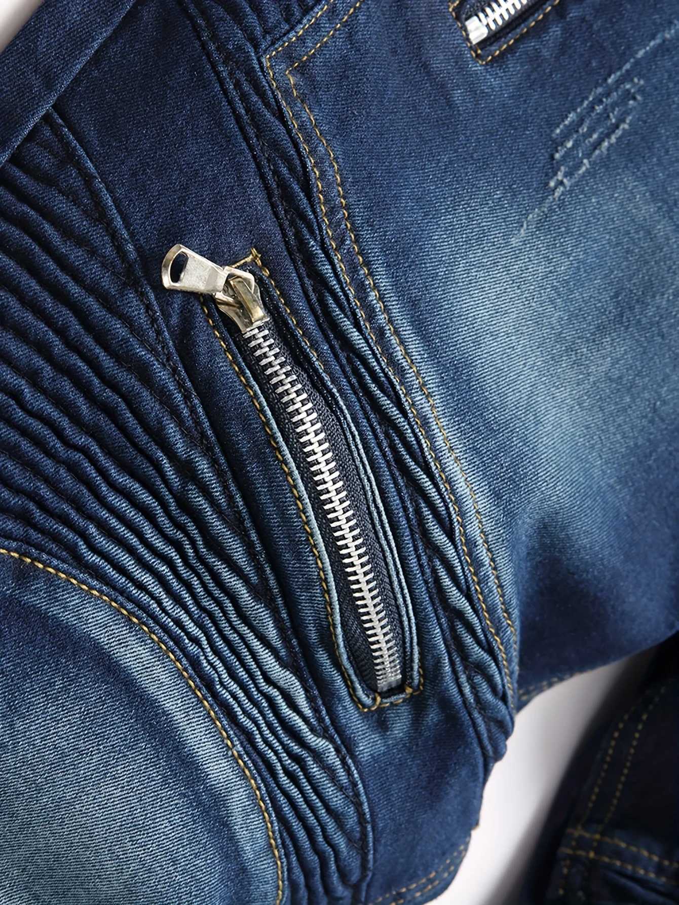 Mens jeans stretch straight-leg jeans washed ripped jeans stylish street biker jeans suitable as a gift for a boyfriend M260319