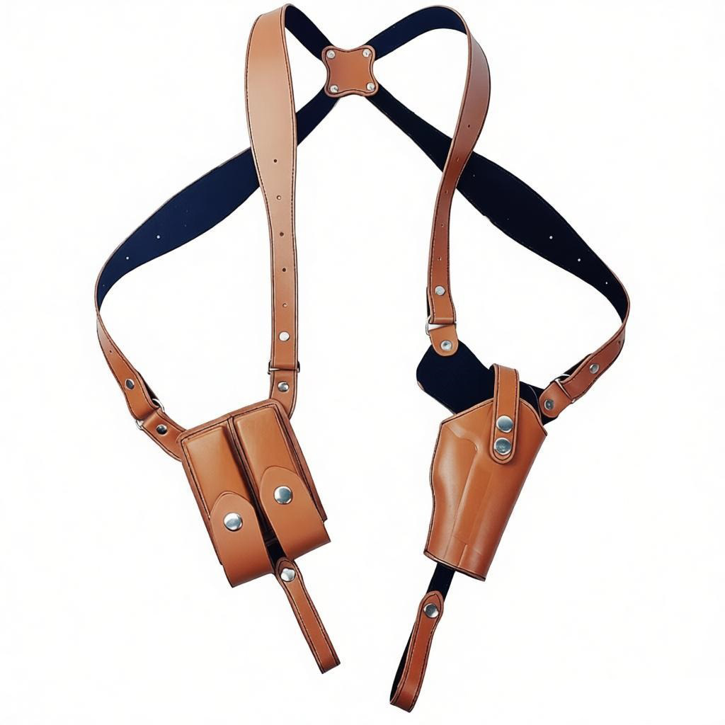 Concealed tactical hunting underarm holster PU Leather Gun 1911 Glock 17 19 31 Holster with Double Magazine Pouch