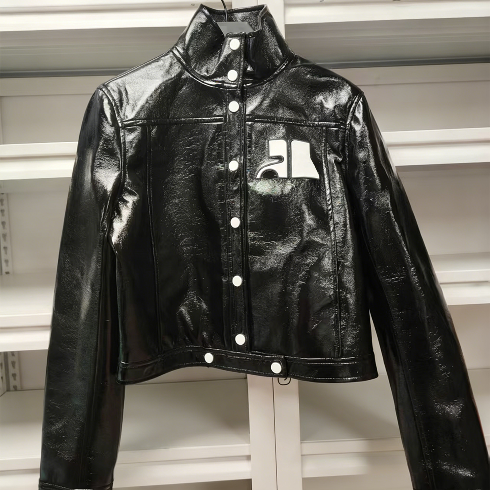 Womens Designer Leather Jacket Womens Gloss Pelle Leather Jacket Fur Coat Vinyl Group Motorcycle Jackets Windbreaker Black Red Paint Finish Wax Jacket Plein S-XL