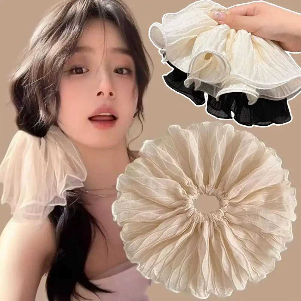 Retro Oversized Bow Hair Clip - Extra Wide Pleated Headband with High Stretch Colon-Style Hair Accessories for Women H260319