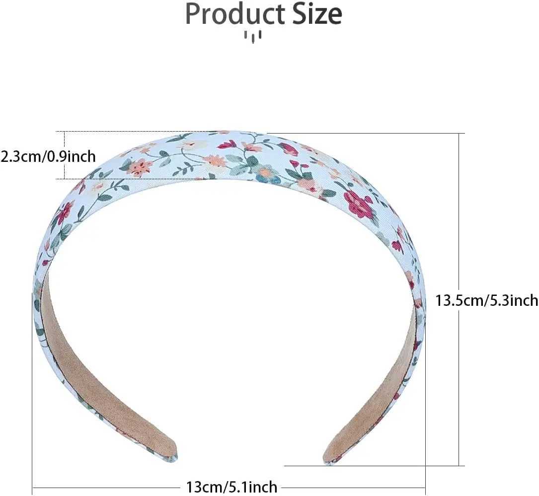 7Pcs Fashion Women Hair Band Floral Print Headbands Girls Simple Hairband Printed Hair Hoop Female Hair Accessories Headwear H260319