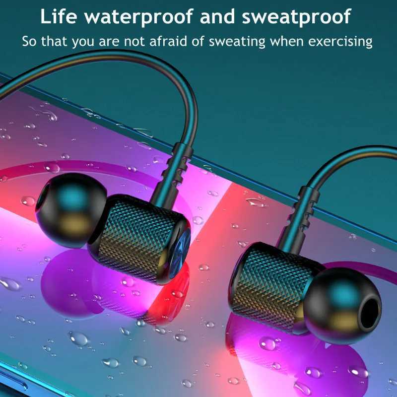 Magnetic Neckband Earphone 130mAh Wireless Bluetooth Running Sports Headphones Earplug Waterproof Noise Cancele with Microphone D260319