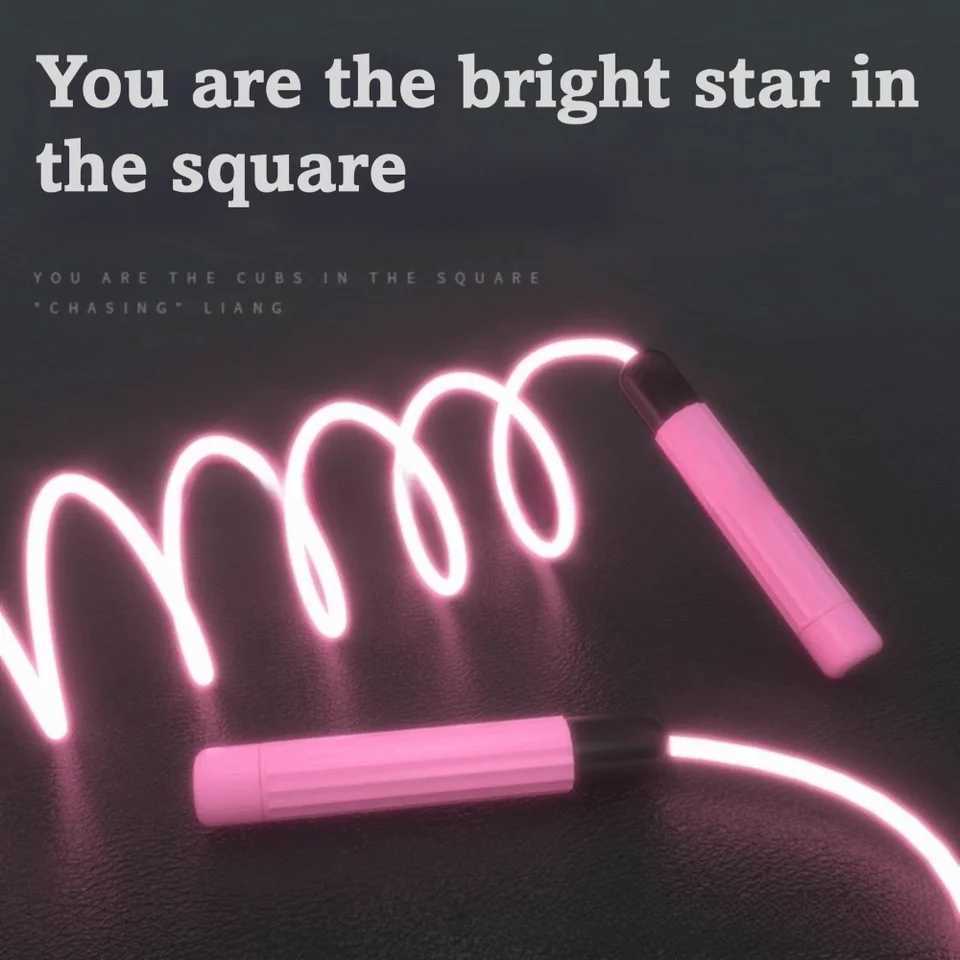 PU LED Luminous Jump Rope Adjustable Length Bright Fluorescent Skipping Rope Dazzling Light Luminous Skipping Rope M260319