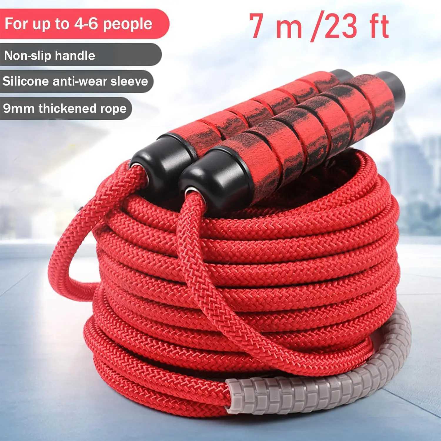 Long Jump Rope for Kids and Adults Adjustable Double Dutch Skipping Rope with Durable Nylon Core 360 Rotation M260319