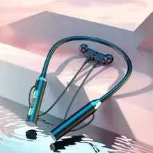 Magnetic Neckband Earphone 130mAh Wireless Bluetooth Running Sports Headphones Earplug Waterproof Noise Cancele with Microphone D260319