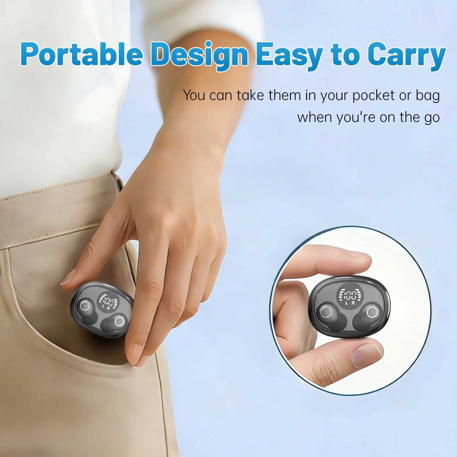 SK32 Invisible Sleep Wireless Bluetooth Headphones Sport Bluetooth Earphones 4D Bass EffectLow LatencyNoise Reduction Earbuds D260319