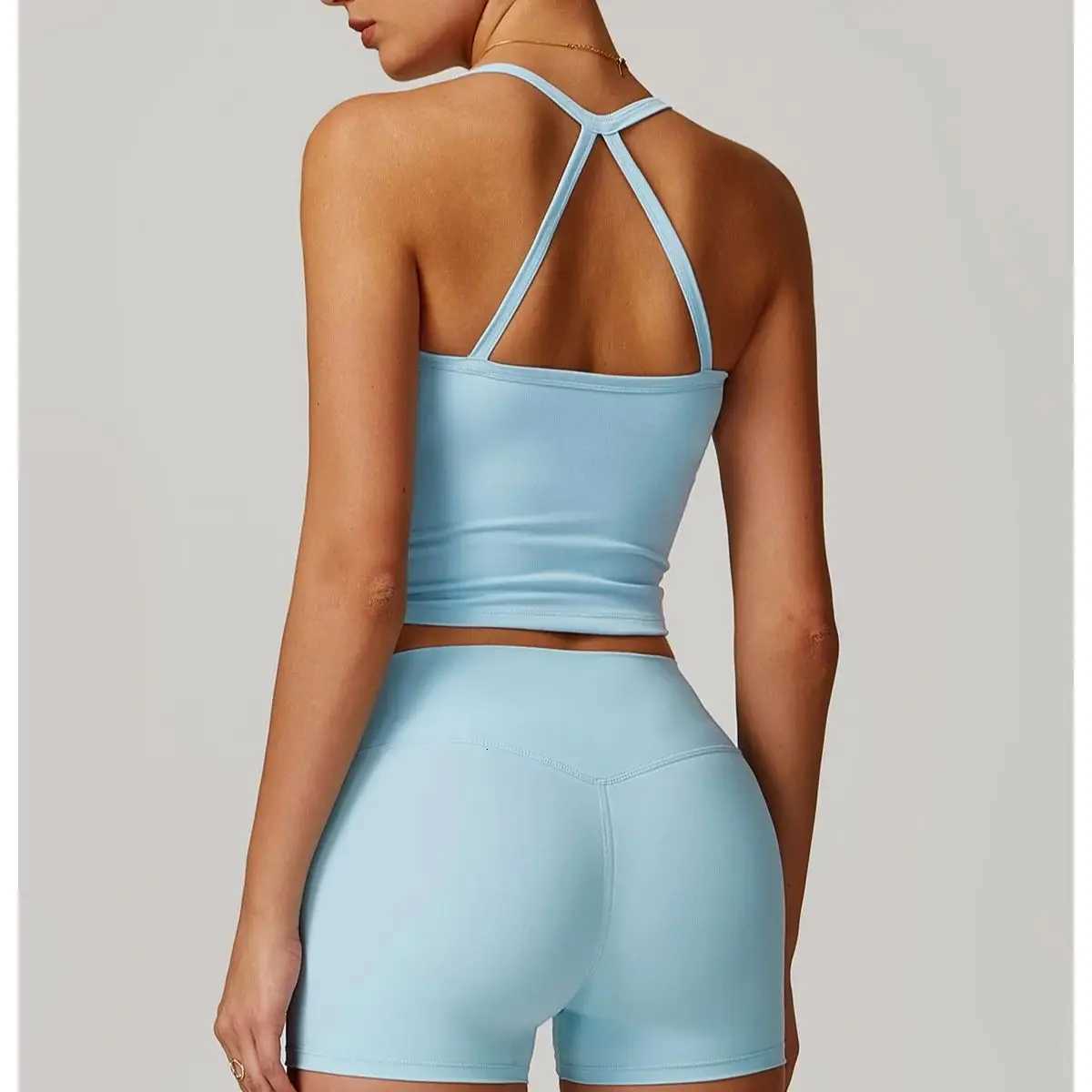 Womens Cross Back Push-Up Yoga Sports Bra Comfortable Gym Tank Top Workout Fitness Vest Naked Feeling Gym Bra Fitness Wear Z20260319