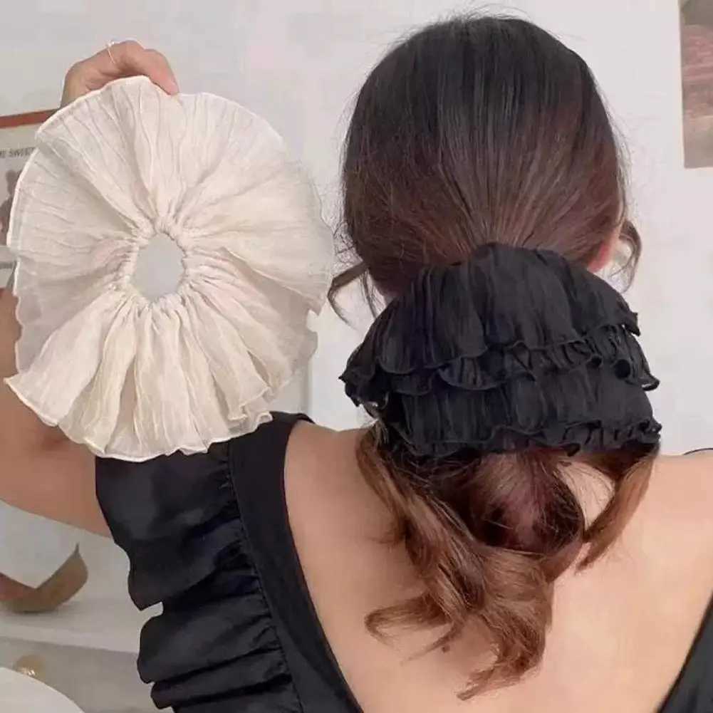 Retro Oversized Bow Hair Clip - Extra Wide Pleated Headband with High Stretch Colon-Style Hair Accessories for Women H260319