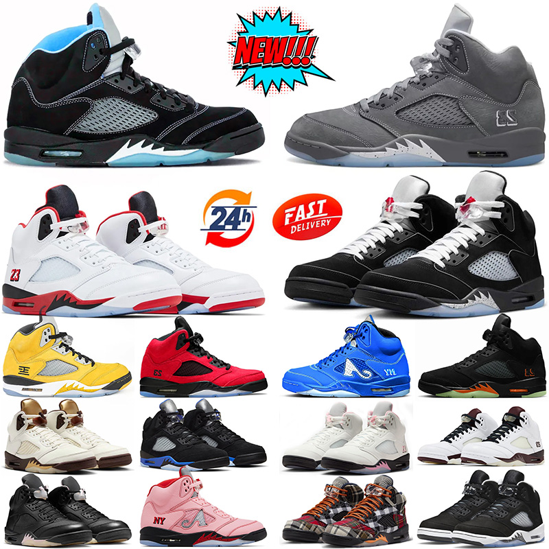 wolf grey 5s 5 basketball shoes women men Metallic Reimagined Grape Red Black Tongue University Blue Halloween mens trainers outdoor sneakers