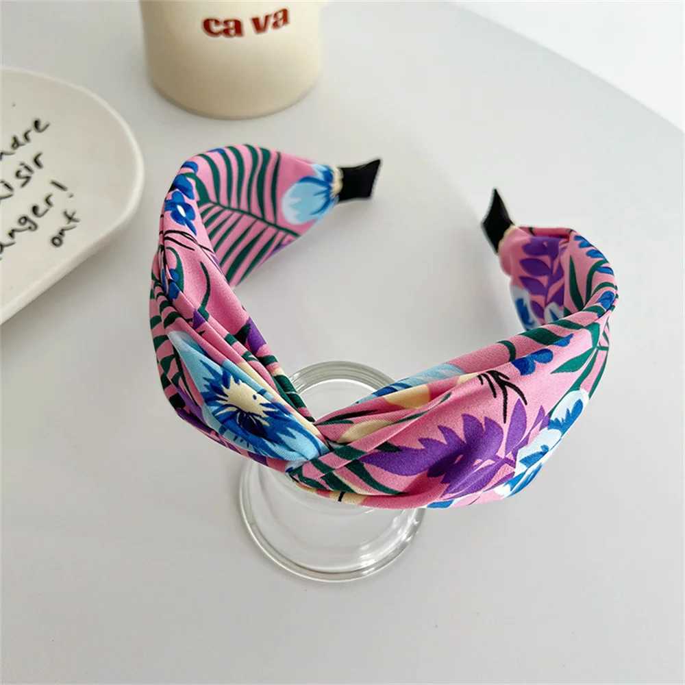 Fabric Knotted Wide Headbands For Women Girls Headwear Vintage Flower Head bands Female Hair bands Head Hoop Hair Accessories H260319