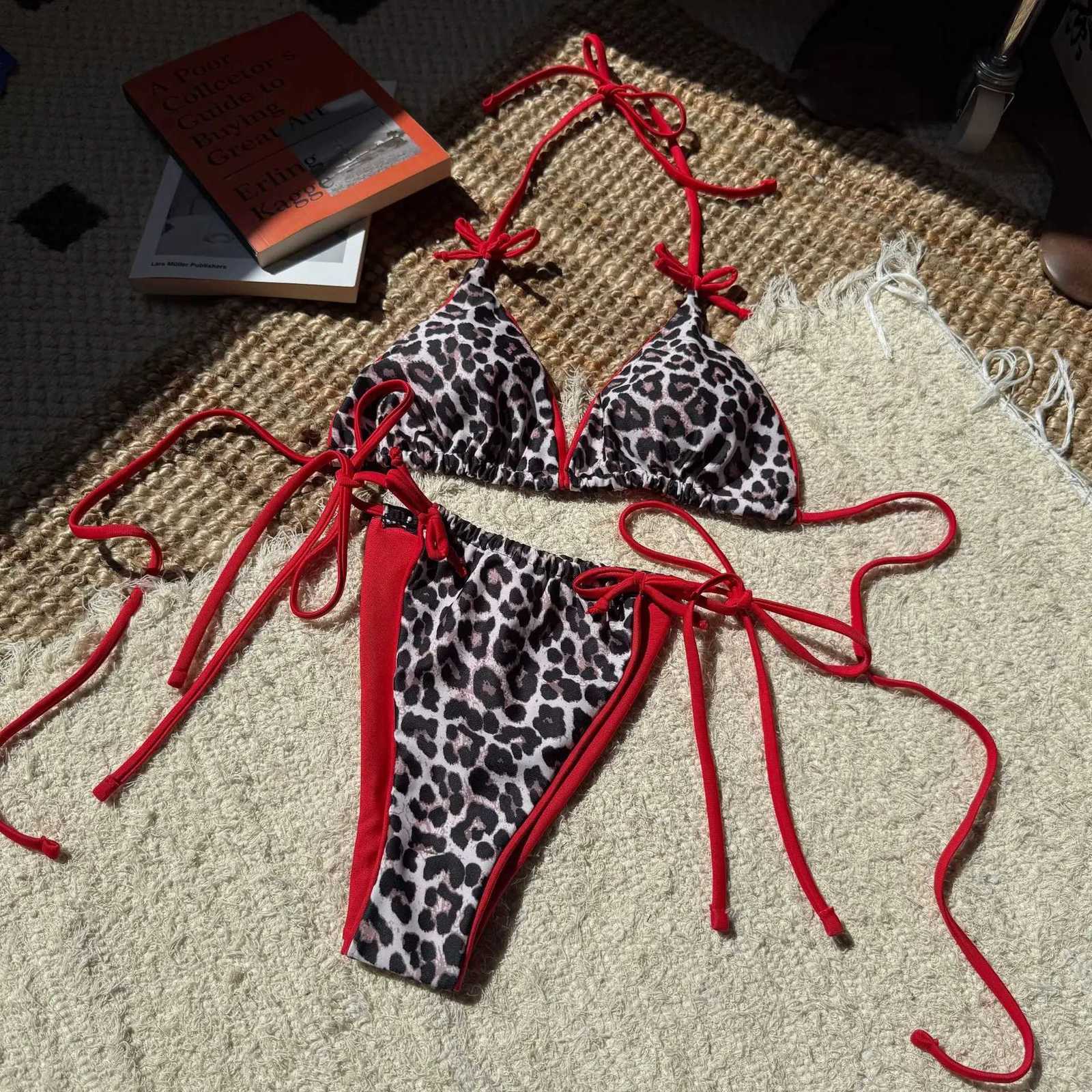 Sexy Leopard Bikini Suit Women Strap Push Up Swimsuit Three Points Bikini Set Low Waist Swimwear Women Summer Backless BeachwearT260318