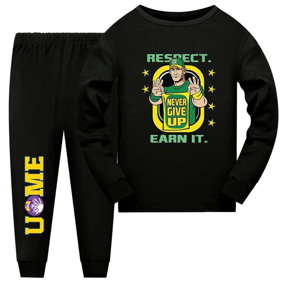 Baby Boys John Cena Cosplay 20 Years Never Give Up Halloween for Childrens Birthday Gift Costumes Pajamas Nightwear Set S260318