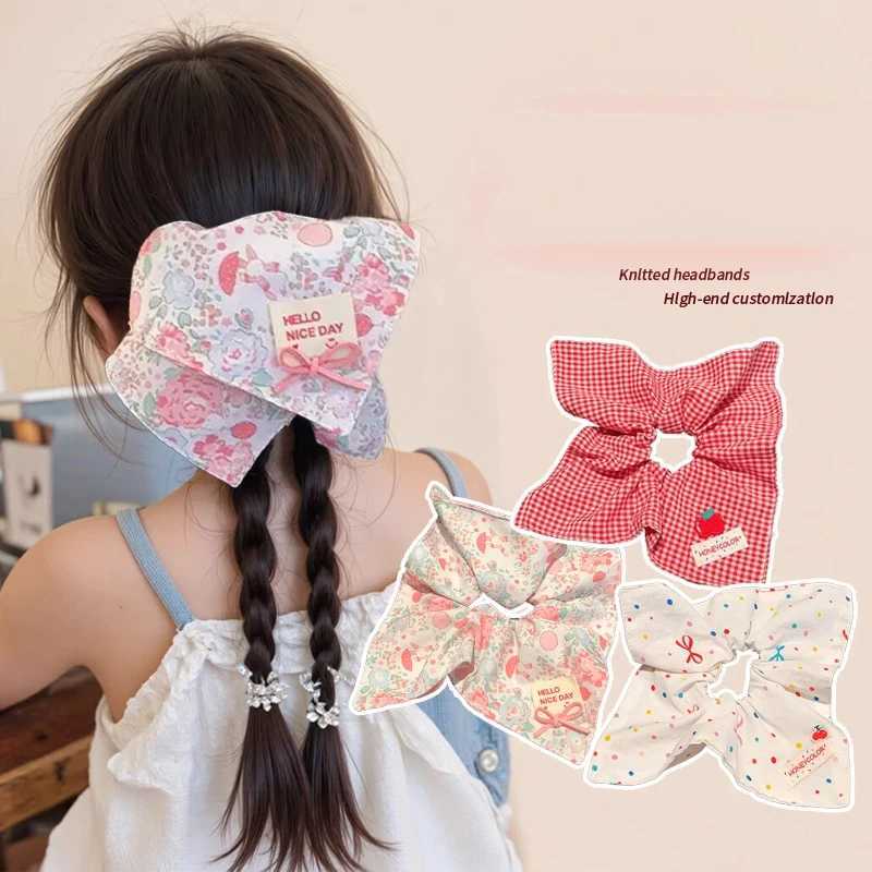 Cute Square Scrunchie For Girls Sweet Hair Ornament Children Hair Tie Headband Elastic Hair Band Kids Lovely Hair Accessories H260319