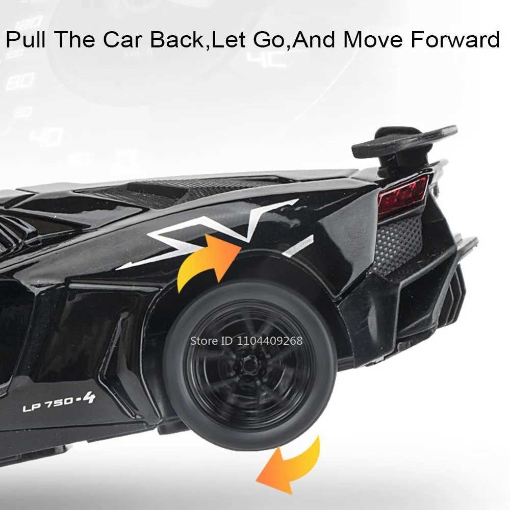 132 Lambor LP750 Divo Police Car Model Toy Alloy Diecast Simulation Doors Opened Sound Light sport cars Models for Boys Gifts Y260319