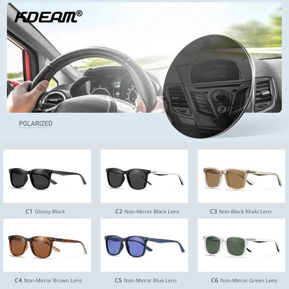 KDEAM Mens Square Sunglasses Polarized Lens TR90 Material Frame Spring Stainless Steel Hinges Fishing Sun Glasses KD393 H260319 - view 6
