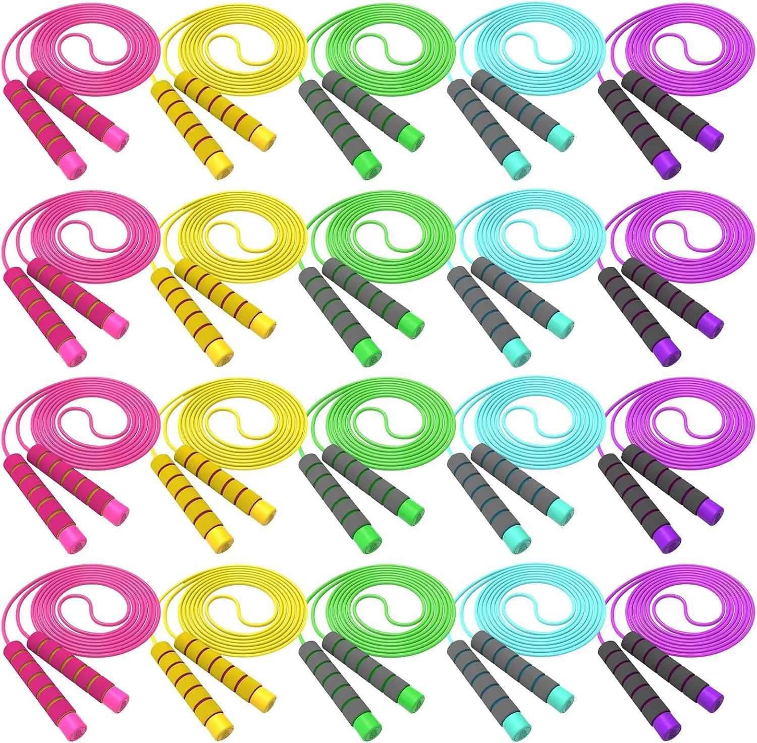 Adjustable Jump Rope for Kids and Adults with Soft Foam Handles for Outdoor Fitness Exercise M260319