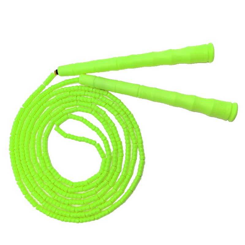 NEVERTOOLATE NO PVC beads long handle PURE BLACK BEADED ROPE 3 meter skipping rope soft PVC beads adult skill tricks M260319