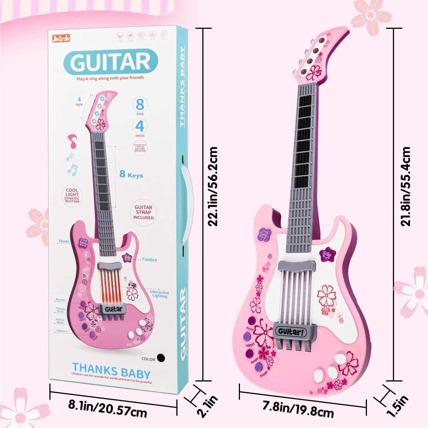 Childrens electric guitar musical toy infrared sensor early childhood electronic music enlightenment gift for boys and girls Y260319