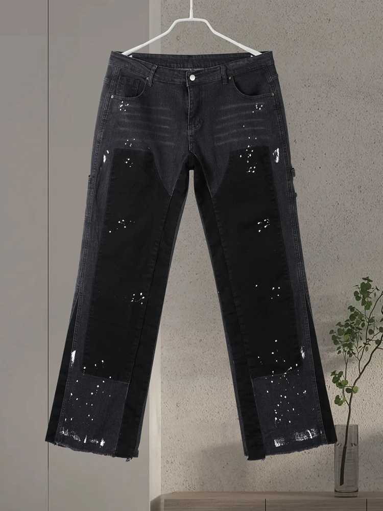 Washed Jeans Men Vintage Mid Waist Pockets Button Zipper Fly Distressed Ankle Length Denims Trousers Streetwear Straight Pants M260319