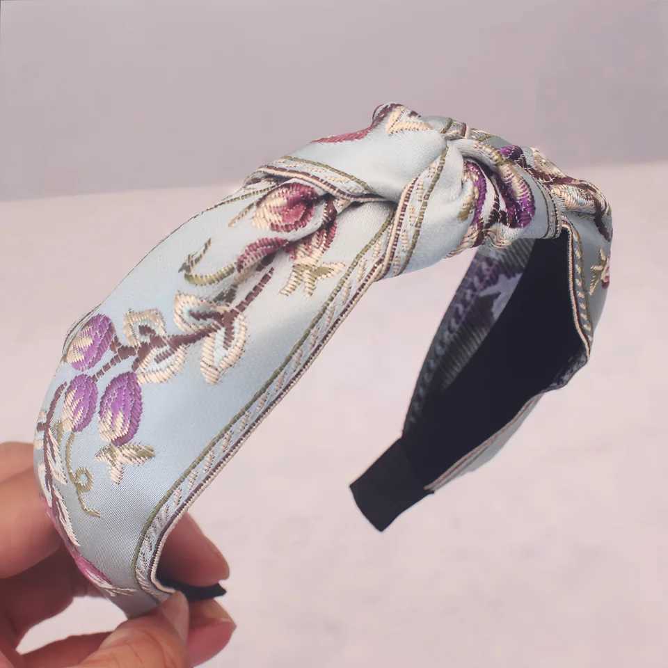 Embroidery Fabric Knot Hairbands For Women Girls Wide Headbands Fashion Hair Hoops Female Hair Bands Headwear Hair Accessories H260319